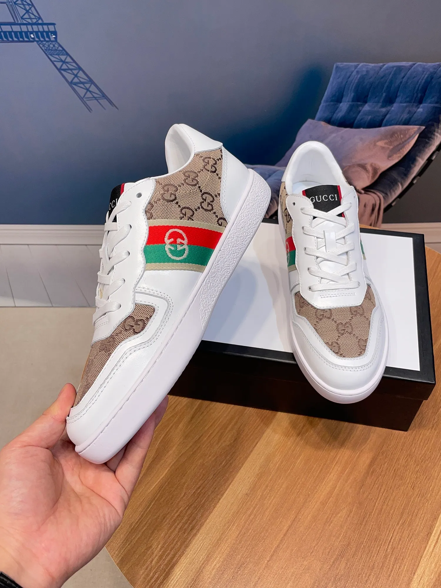 Factory price: 400💰New model is here again! [Gucci Sports Men's Shoes] Gucci fashionable casual men's shoes🇨🇳Original 1:1 mold opening, new model debuts first💯Not high-profile but avant-garde, simple, low-key and fashionable, super versatile style🌿Made of original cowhide with cloth➕Sheepskin lining🎋The version is comfortable on the feet, first-class workmanship🍍Size 38-44